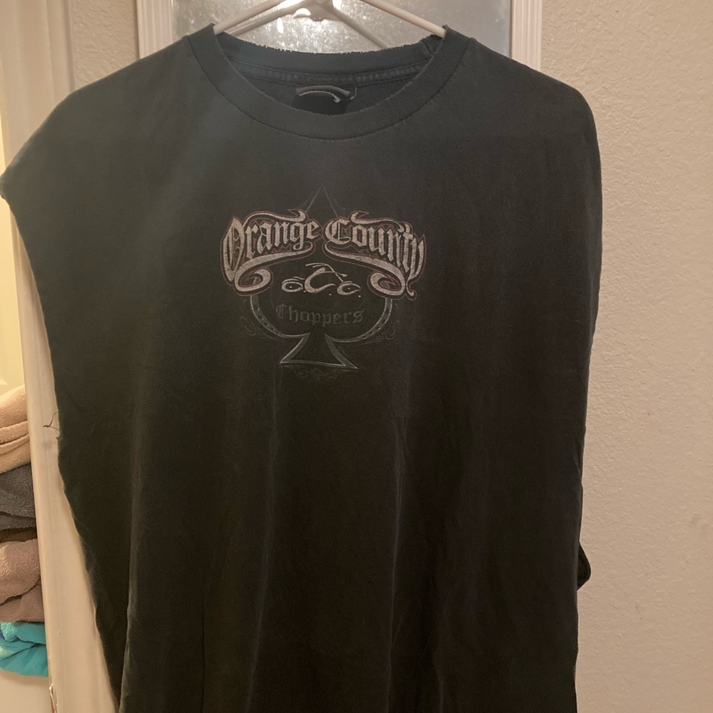 Vintage 2004 Orange County choppers shirt with sleeves cutout